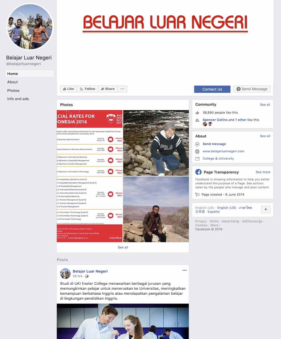 Belajar Luar Negeri Facebook page