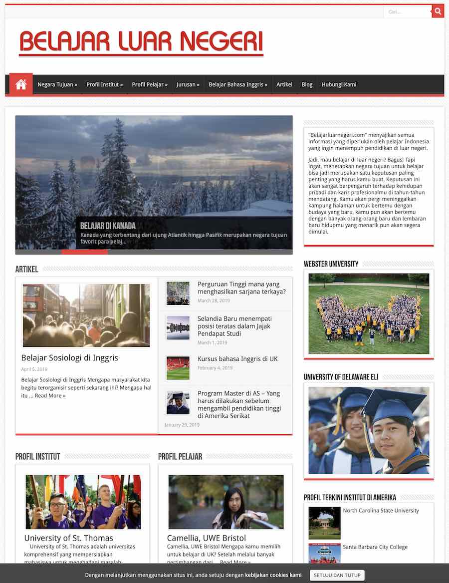 Belajar Luar Negeri website homepage