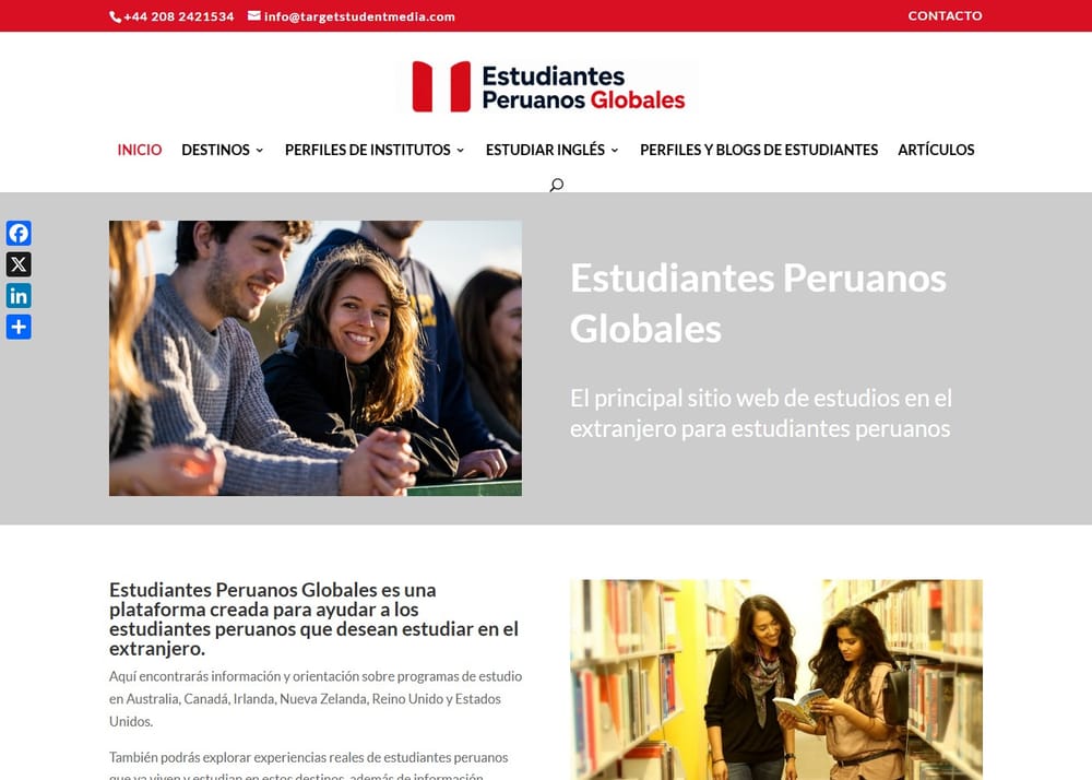 Estudiantes Peruanos Globales website